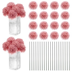 Unique Bargains Artificial Chrysanthemum Ball Flowers Silk Bouquets Real Touch 11 Inch 30 Pcs - 1 of 4
