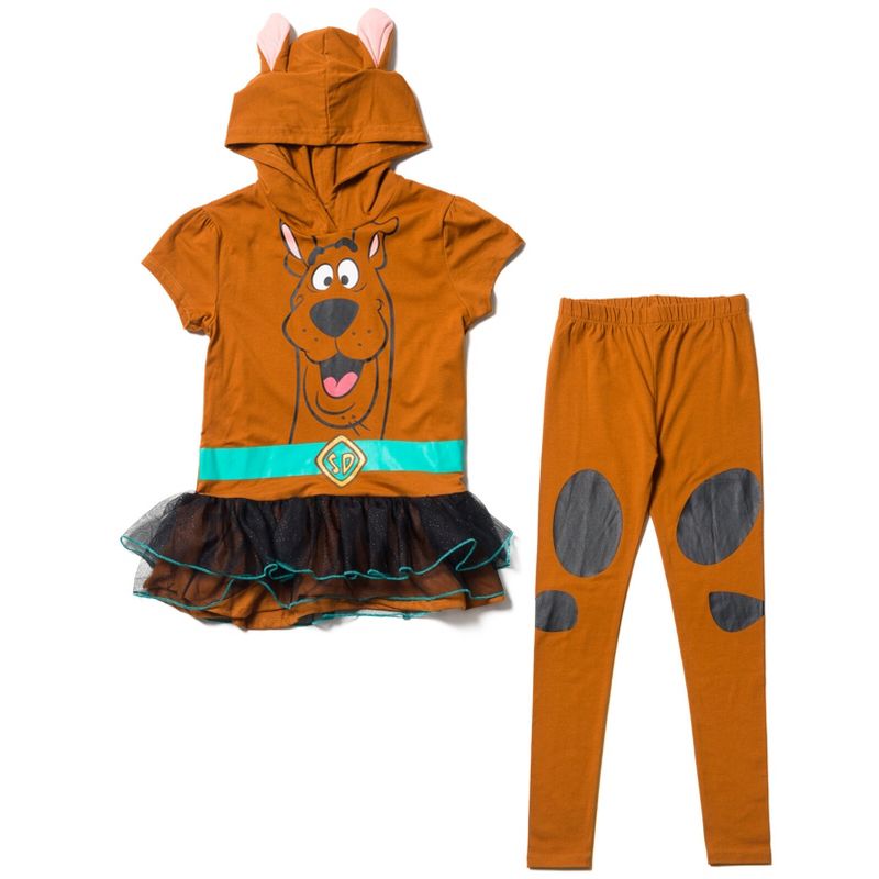 Scooby-Doo Scooby Doo Girls Cosplay T-Shirt Dress and Leggings Outfit Set Toddler , 1 of 7