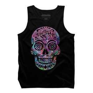 Men's Design By Humans Halloween Sugar Skull By honeytree Tank Top - 1 of 4