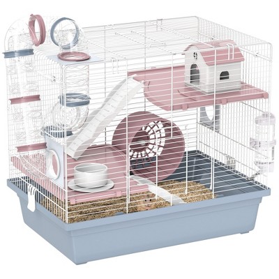Mcage 3-Tier Dwarf Hamster Cage – Acrylic, Green, 16x11x22 Inches – 40803 Green