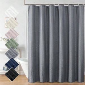 Moga Grey Shower Curtain, Hotel Luxury Fabric, Water Repellent, 72 Wx 72 L - 1 of 4