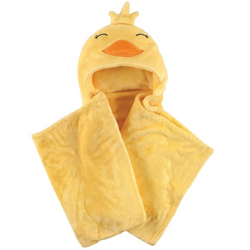 Hudson Baby Infant Hooded Animal Face Plush Blanket, Yellow Ducks, One Size - image 1 of 2