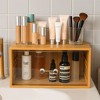 Bamboo Makeup Organizer with Clear Acrylic Drawer, Compact Single Drawer Bamboo Storage Box for Cosmetics & Skincare, Space-Saving Vanity Organizer - 3 of 3