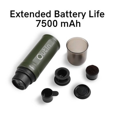 Forest Green Portable Electric Espresso Machine with Grinder