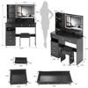 NicBex 29.2"/37"/41" Vanity Desk with Touch Control LED Mirror,Makeup Vanity Set with Stool,Multi Layer Storage Vanity Table with Adjustable LED - 3 of 4