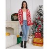 Womens Christmas Cardigan V Neck Button Down Long Sleeve Open Front Cardigan Sweaters Knitwear - 4 of 4