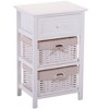 Sevobal Nightstands Single Draw Double Basket Bedside Table With Drawer, 1 Pack, Elegant And Simple Design, White, 15.7''*11.8''*24.8'' - 4 of 4
