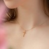 Bearfruit Jewelry Sterling Silver 18K Gold Plated Ariel Cross Necklace - 2 of 4