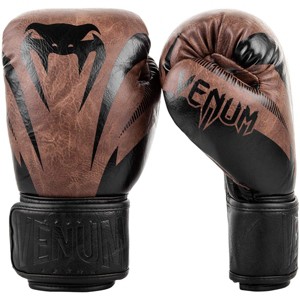 Venum Impact Hook and Loop Boxing Gloves - Black/Brown - 1 of 2