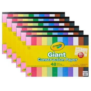 Crayola Giant Construction Paper 12" x 18" Assorted Colors 48 Sheets/Pad 6 Pads/Bundle (BIN990055-6)