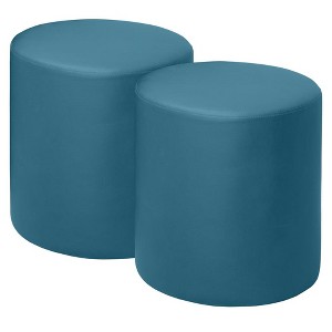 Regency,Logan Round Vinyl Ottoman (Set of 2) - 1 of 3