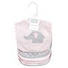 Hudson Baby Infant Girls Cotton Bibs, Pink Gray Elephant, One Size - 2 of 4
