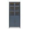 Okak Tall Cabinet, Display Cabinet with 5 Glass Doors and 5 Shelves, Modern Style Curio Cabinet for Home Living Room, Office, Dark Blue - 4 of 4