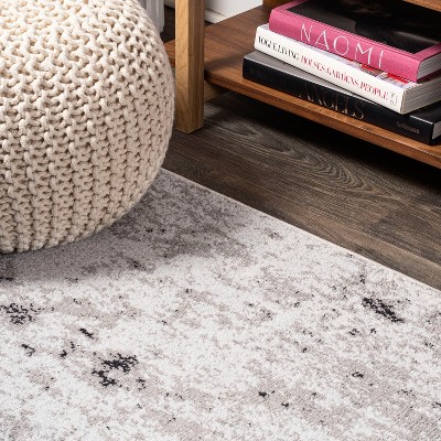 Storm Abstract Reversible Area Rug in Gray/Cream - Easy Care