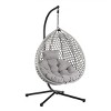 Patio Swing Egg Chair With Stand,PE Rattan Egg Chair,Hanging Basket Chair,Hammock Chair -Maison Boucle - 2 of 4