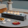 Costway 30" Tabletop Propane Fire Pit with Wind Guard Glass Rocks Stainless Steel Burner - 2 of 4