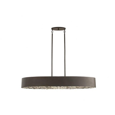 Black Cashmere Glam Crystal 6-Light Linear Chandelier