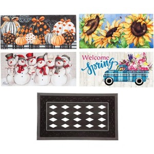 Evergreen Flag Sassafras Doormat Seasonal Spring, Summer, Winter Fall Floormat and Tray Set of 5 - 1 of 4