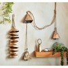 tag Pyramid Temple Bells with Jute Rope Swag Decorative Holiday Decor Antique Brass Gold 38.5 in H x 2.5 in L x 2.5 in W - 3 of 3
