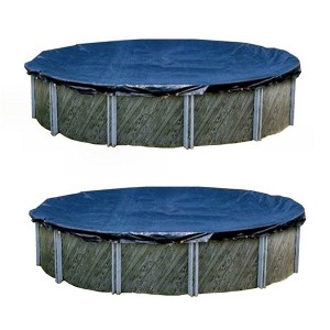 Swimline 21 Foot Round Above Ground Winter Swimming Pool Cover, Blue  (2 Pack) - 1 of 4