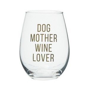 Totalee Gift Dog Mother Lover Glass Clear 18 oz - 1 of 1