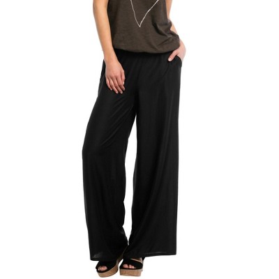 Ellos Women's Plus Size Wide-leg Soft Pants With Back Elastic - 4x
