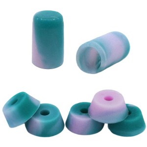 Teak Tuning Fingerboard Tuning Kit - Pro Duro Pivot Cups & Bubble Bushings - Teal & Pink Swirl - 1 of 2