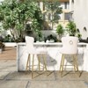 PexFix 2Pcs Bar Stools Velvet Counter Height Bar Stools with Metal Legs Button Tufted and Nailheads Trim Wing-Back Bar Chairs Beige - 4 of 4