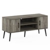 Furinno Mid-Century TV Stand Entertainment Media Console w/2 Cabinets&Open Storage Shelves for TVs up to 50",French Oak Grey - 2 of 4