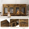 Dog Crate Furniture for 2 Dogs, 71'' XXL Indoor Dog Kennel with 3 Drawers and Removable Room Divider, Wooden Double Dog Crate TV Stand - 4 of 4