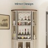 Corner Bar Cabinet, 68.5" Tall Farmhouse Wine Cabinet with Rotating Liquor Shelves with Barn Door & Adjustable Shelves - 4 of 4