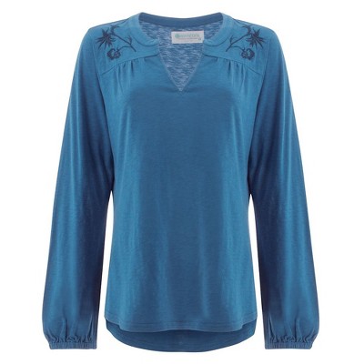 Aventura Clothing Womens Long Sleeve V Neck Blouse Blue Medium Target - make you roblox clothing by julia ii