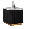 Sapphtopaz Modern Coffee Table with Marble Top & Gold Stainless Steel Base Square End Table with Groove Coffee Bar Home Decor for Living Room - 3 of 4