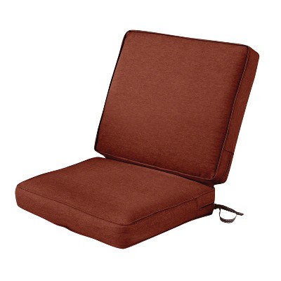 44" x 20" x 3" Montlake Water-Resistant Patio Chair Cushion Heather Henna Red - Classic Accessories: Zippered, Polyurethane Foam Filled