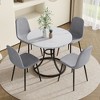 KTMBDW Dining Chairs Set of 5, Modern Circular Dining Table, Paired With 4 Linen-Cotton Material High Resilience Dining Chair with Metal Leg - 3 of 4