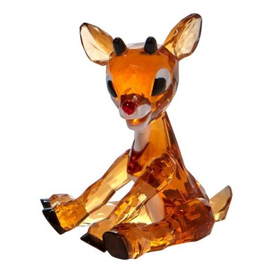 Figurine 3.5" Rudolph Acrylic Facet Red-Nosed Reindeer Gem  -  Decorative Figurines