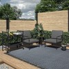 COSCO Modern Outdoor Lounge Armchairs with Gray Cushions, 2-Pack, Dark Gray - 3 of 4