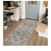 Vintage Area Rug, Irregular Medallion Design, Ultra-Thin Non-Slip Floral Print Indoor Mat for Living Room, Dining Room, Bedroom - 3 of 4