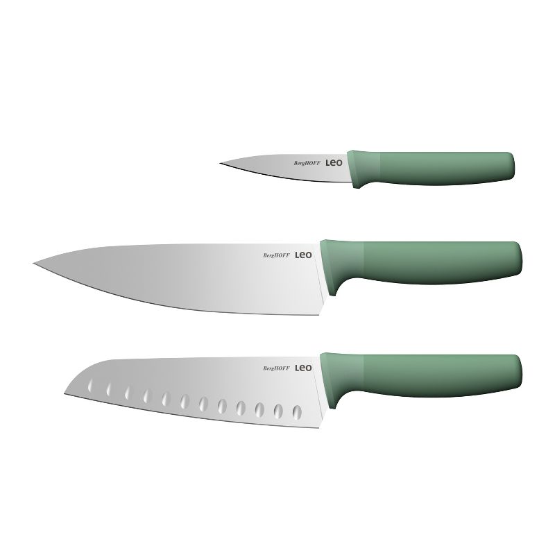 BergHOFF Forest Stainless Steel 3Pc Advanced Knife Set, Recycled Material, 1 of 9