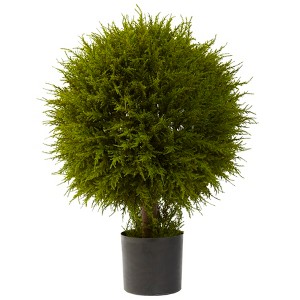 Nearly Natural 32-in Cedar Ball Topiary - 1 of 2