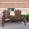 Wood Adirondack Patio Chair Bench with Center Coffee Table, Perfect for Lounging and Relaxing Outdoors Carbonized - 4 of 4