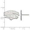 Black Bow Jewelry 10k White Gold Nevada Wolf Pack NCAA Post Earrings - 2 of 3
