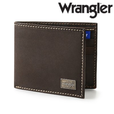 Wrangler Men's Bifold Wallet Genuine Leather, Casual Everyday Purse, Gift for Him