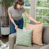 HGTV Art Deco Brushed Faux Fur Pillow Snowbound 14 x 20 inches - 3 of 4