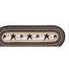 Earth Rugs Oval Patch Runner – 2'x6' Primitive Black Star Design, Hand-Stenciled Braided Jute Rug - 2 of 3