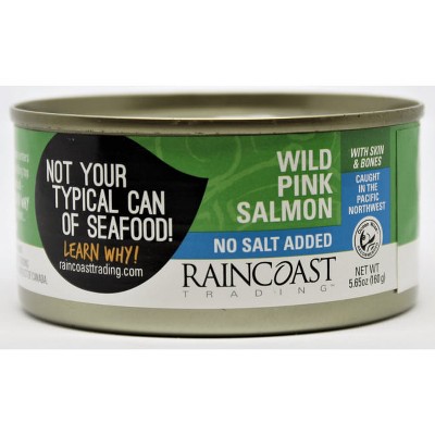 Raincoast Wild Pink Salmon No Added Salt 5.65 oz Can.