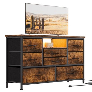 Whizmax 8 Dresser TV Stand with Power Outlet & LED for 55'' TV, Long Dresser for Bedroom with 8 Deep Drawers, Console Table for Living Room, Entryway - 1 of 4