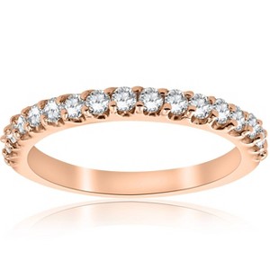 Pompeii3 1/2CT Diamond Ring 14k Rose Gold Womens Wedding Anniversary Band - 1 of 4
