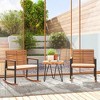 Outsunny Outdoor Rocking Chair Set of 2, Acacia Wood Outdoor Rockers with Armrests, Cushion, Cream White - 3 of 4