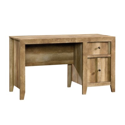 Sauder Dakota Pass Desk Brown : Farmhouse Style, Adult Assembly, MDF Frame, Paper Veneer Surface, Drawer Storage